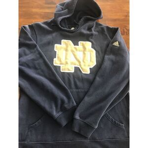 Adidas Notre Dame Fighting Irish Stitched Hoodie Sweatshirt Adult Medium Navy‎